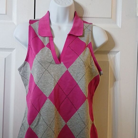 Madden NYC deep pink and gray sleeveless casual  dress  Sz  L NWOT - Picture 3 of 5